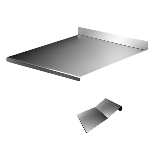 VulcanInox - Spianatoia in Acciaio Inox con Alzata da 4 cm - Superficie Igienica e Resistente per Impasti di Pane, Pizza e Pasta - Perfetta per Cucine Domestiche e Ristoranti (40x50x2x4)
